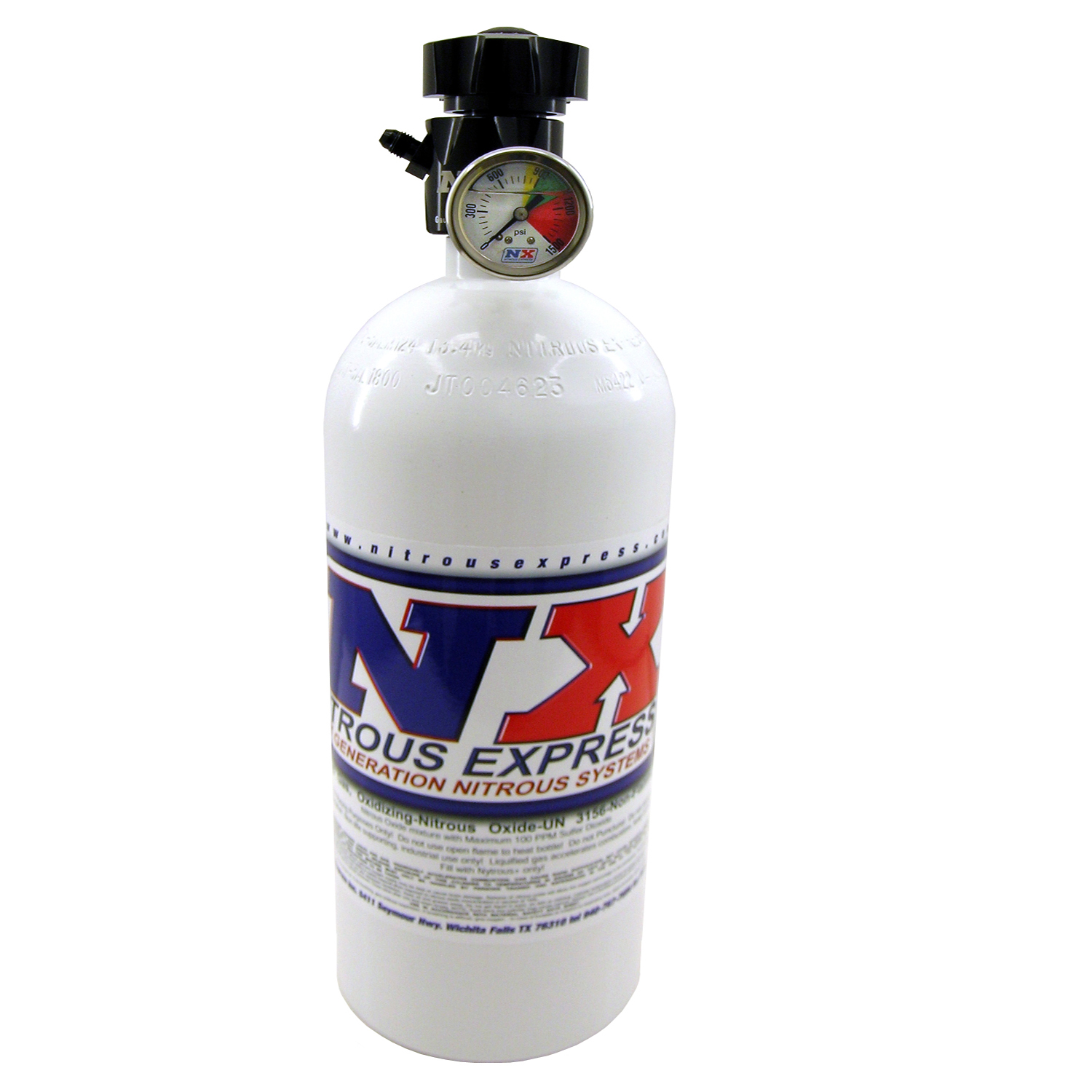 Nitrous Express 10lb Bottle w/Std 45 Valve and Gauge