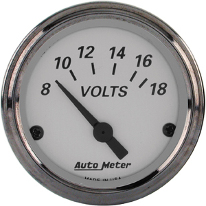 Auto Meter American Platinum Series 2 1/16" Short Sweep Volt Meter Gauge - 8-18 Volts