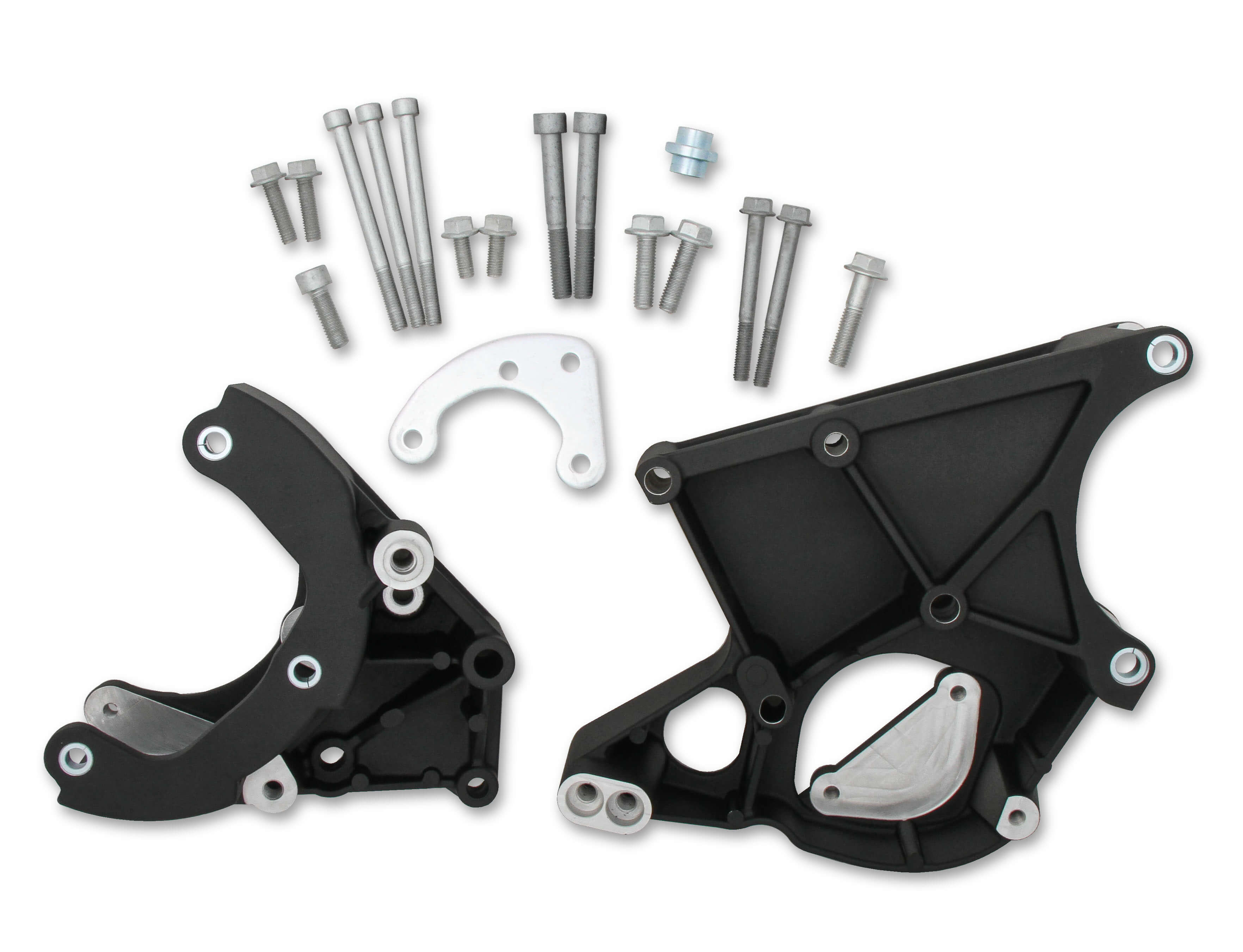 Holley LS Series Accessory Drive Brackets - A/C, P/S, & ALT Brackets (Coated Black)