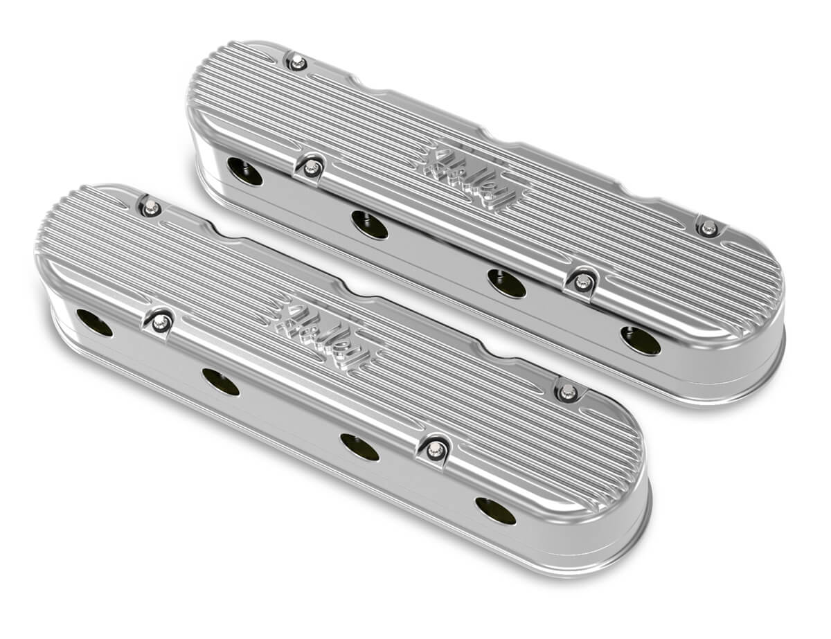 Holley 2-PC LS Vintage Series Valve Covers  Polished Finish