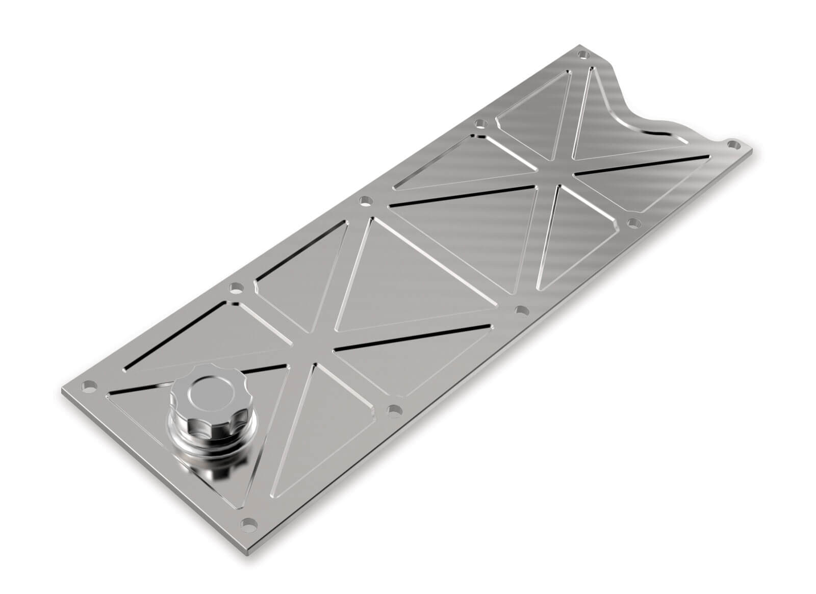 Holley LS1/LS6 Valley Cover with Oil Fill - Natural Billet