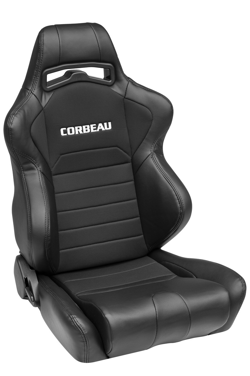 Corbeau LG1 Seats - Black Cloth Wide