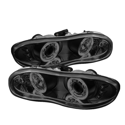98-02 Camaro Spyder Projector Headlights w/Halo LED, Smoked Lenses & Black Housing