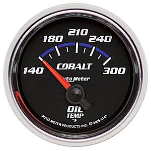Auto Meter Cobalt Series Short Sweep 2 1/16" Oil Temperature Gauge - 140-300 Degrees F