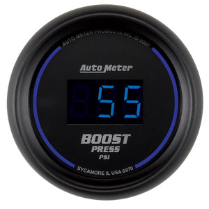 Autometer Digital Series 2 1/16" Boost Gauge (5-60psi) - Black w/Blue Display