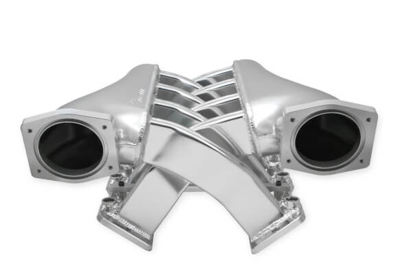 LS1/LS2/LS6 Holley Sniper EFI Fabricated Intake Manifold Dual Plenum 92mm TB spacers, and Fuel Rail Kit - Silver