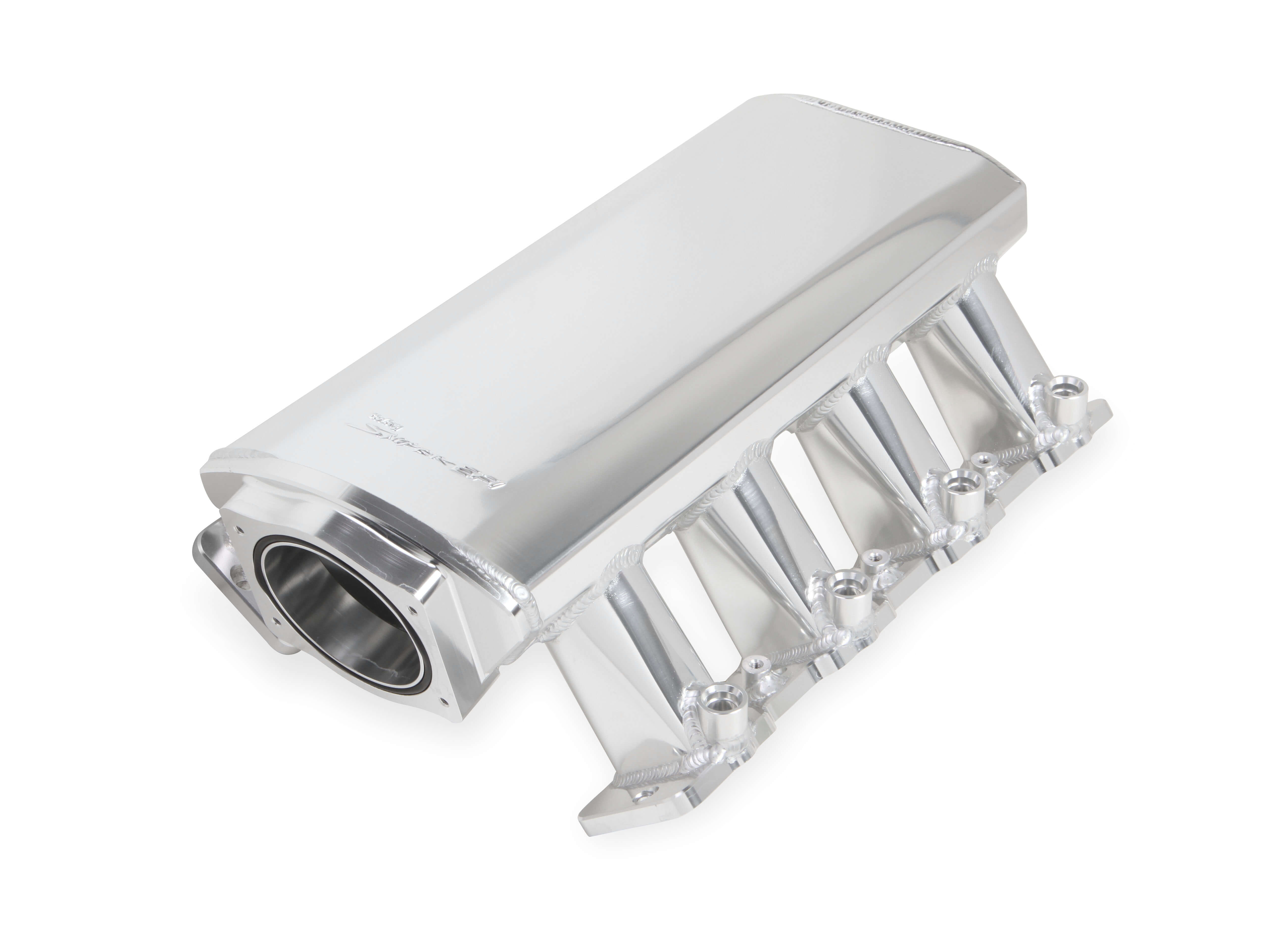 LS7 Holley 102mm Sniper EFI Low-Profile Sheet Metal Fabricated Intake Manifold & Fuel Rail Kit - Silver