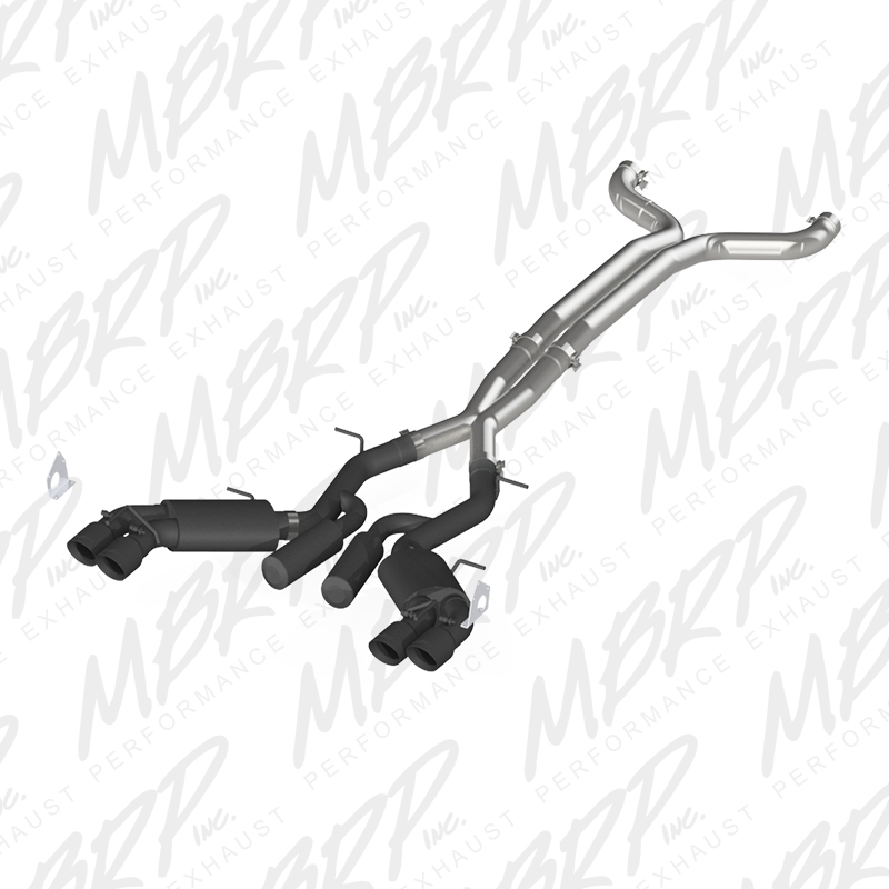 2016+ Camaro SS MBRP Performance 3" 409SS Street Version Catback Exhaust System w/Black Coated Quad Tips